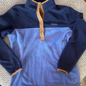 Two tone blue jacket quarter button up. Worn once LIKE NEW